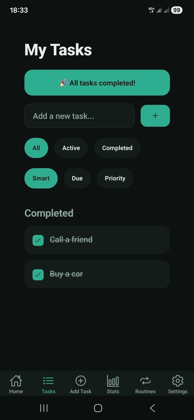 Momentum TODO home dashboard